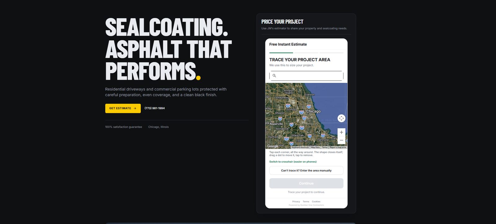 JM Asphalt sealcoating website homepage